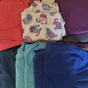 12 piece Lot Cherokee Scrub Jacket Tops & Pants